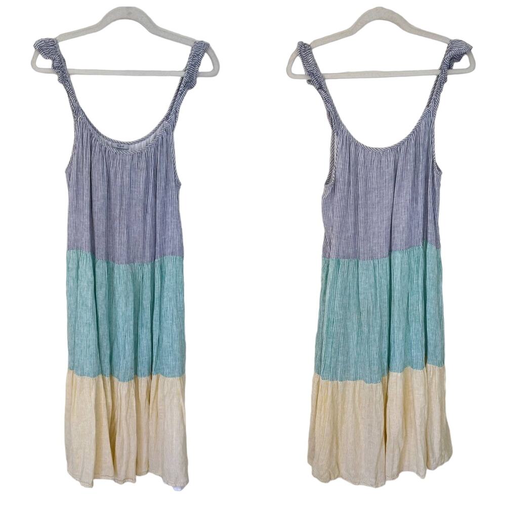 Rails Capri Linen Blend Ruffle Strap Midi Dress M… - image 2